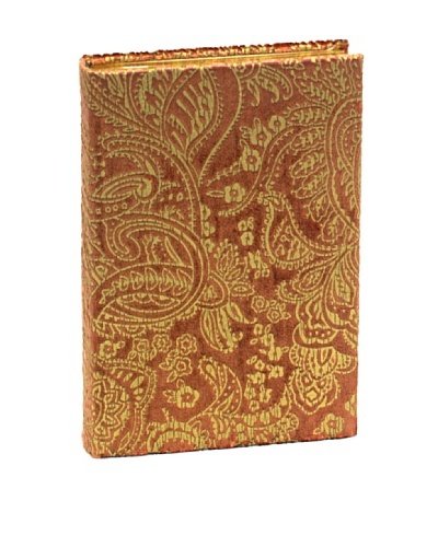 Aviva Stanoff Gilt-Edged Velvet Keepsake Wide-Ruled Journal, Rose Gold