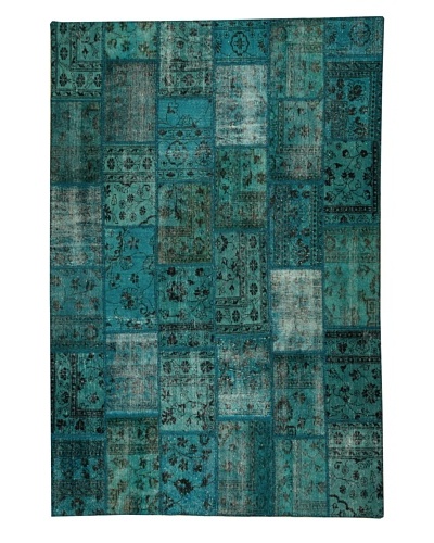 Azra Imports Overdyed Vintage Patchwork Rug [Turquoise]