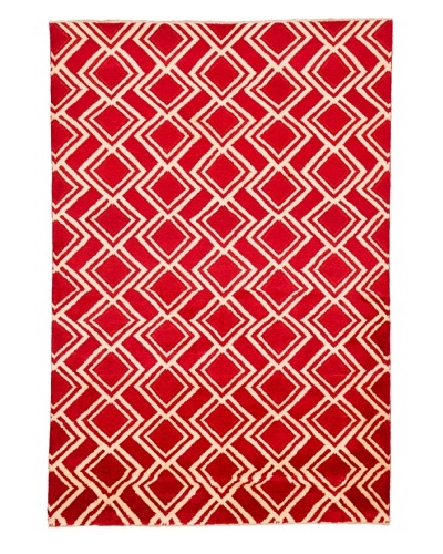 Azra Imports Vogue Rug, Red/Ivory, 5′ 3″ x 7′ 8″