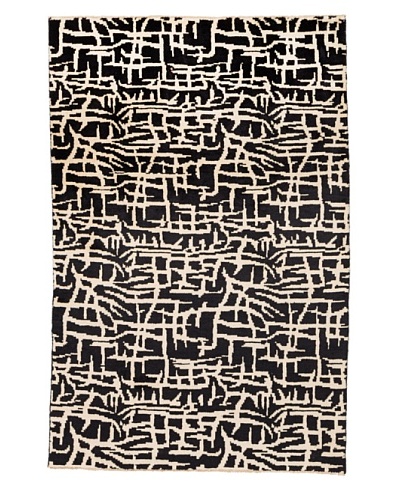 Azra Imports Vogue Rug, Black/Ivory, 4' x 6'