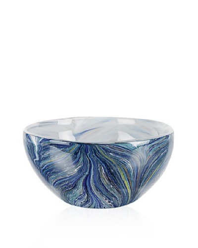 Badash Crystal Art Glass Renoir Bowl, Blue Multi