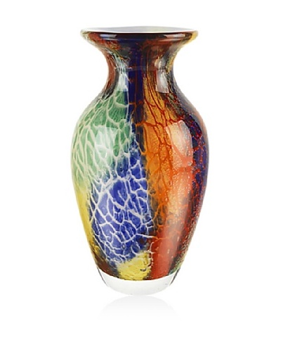 Badash Crystal Art Glass Firestorm Mouth-Blown Vase