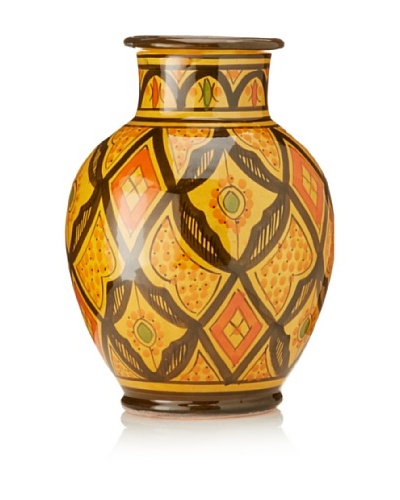 Badia Design Hand-Painted Ceramic Vase, Yellow