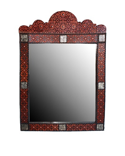 Badia Design Round Top Rectangular Mirror, Brown/Tan
