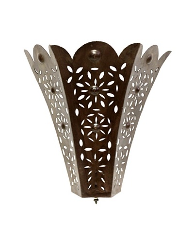 Badia Design Wall Mounted Iron Sconce, Brown