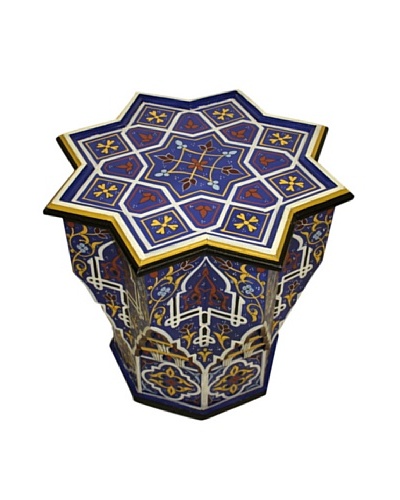 Badia Design Hand-Painted Star Shaped Top Side Table, Blue