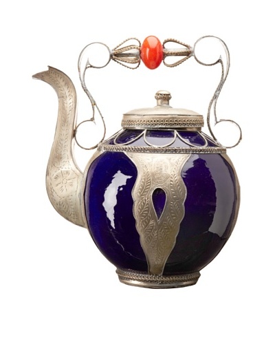 Badia Design Decorative Ceramic Teapot, Blue