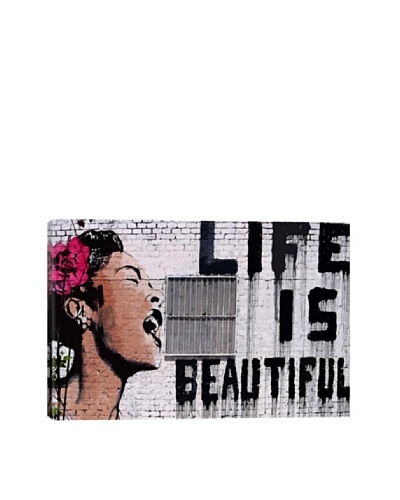 Banksy Life Is Beautiful Ultrachrome Canvas Print