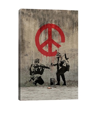 Banksy Soldiers Painting Peace, Giclée Canvas Print