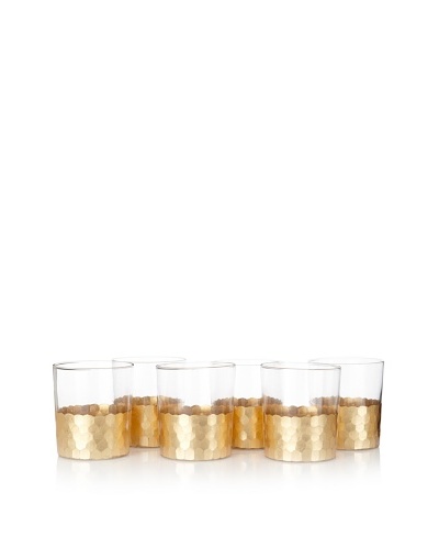 Barclay Butera Fez Cut-Glass Tumbler with Gold Leaf