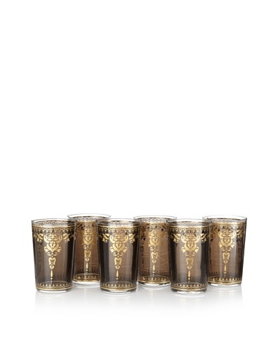 Barclay Butera Set of 6 Moroccan Tea Glasses, Tangier Smoke