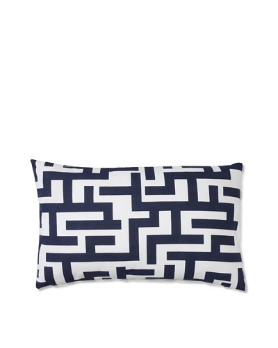 Barclay Butera Seaside 12″ x 20″ Geometric Throw Pillow [White/Navy]