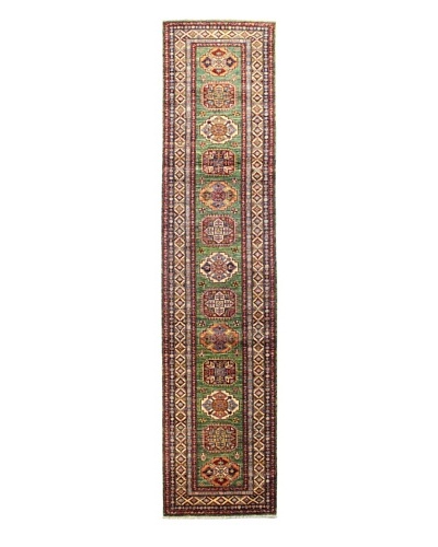 Bashian Fine Kazak Rug, Green, 2′ 8″ x 11′ 6″