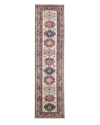 Bashian Fine Kazak Rug, Ivory, 2′ 4″ x 9′ 2″ Runner