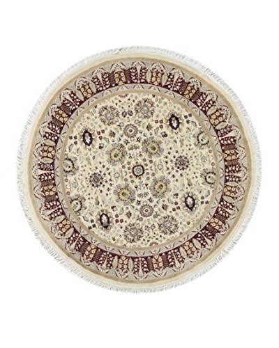 Bashian Rugs Pakistan Kashan Rug, Ivory/Red, 6' Round