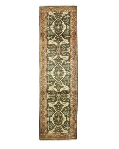 Bashian Indo-Oushak Rug, Green, 2′ 6″ x 9′ 9″ Runner