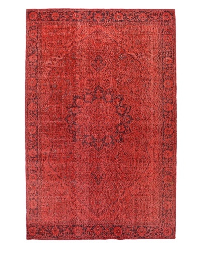 Bashian Antiqued Oushak Rug, Red, 6′ 4″ x 9′ 9″