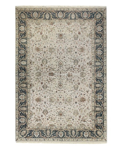 Bashian Fine Indo-Tabriz Rug, Beige, 6' x 9'