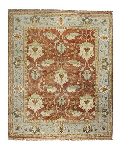 Bashian Rugs Hand-Knotted Indo-Oushak Rug, Rust, 6′ x 9′