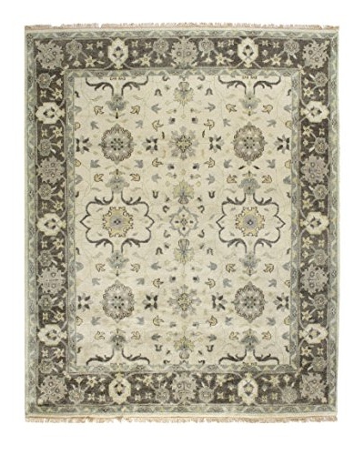 Bashian Rugs Hand-Knotted Indo-Oushak Rug, Ivory, 8′ x 10′