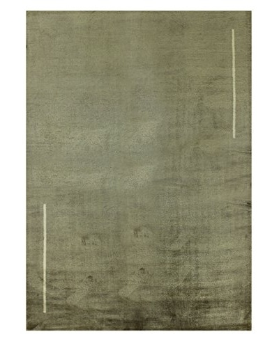 Bashian Rugs Fine Tibetan Silk & Wool Rug, Oyster, 6' x 8' 9