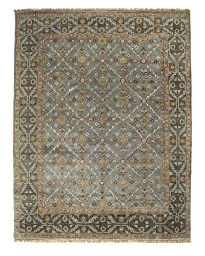 Bashian Rugs Hand-Knotted Indo-Oushak Rug, Slate, 9' x 12'