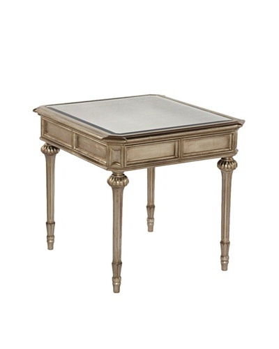 Bassett Mirror Palazzina Rectangular End Table, Champaign Silver
