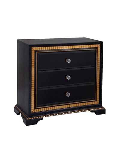 Bassett Mirror Villa Hall Chest, Black/Gold/Crystal