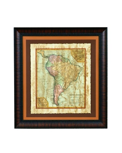 Bassett Mirror Distressed Map II Framed Print