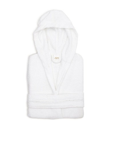 Famous International Hooded Shorty Robe, White