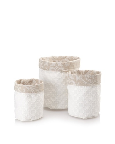 Chateau Blanc Set of 3 Kingston Fabric Storage Bags, Neutral