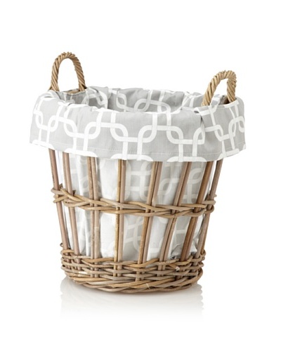 Chateau Blanc Sonoma Small Rattan Basket, Brown/Grey/White