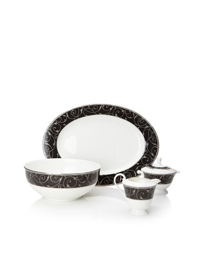 Mikasa Elegant Scroll Black 5-Piece Serve Set