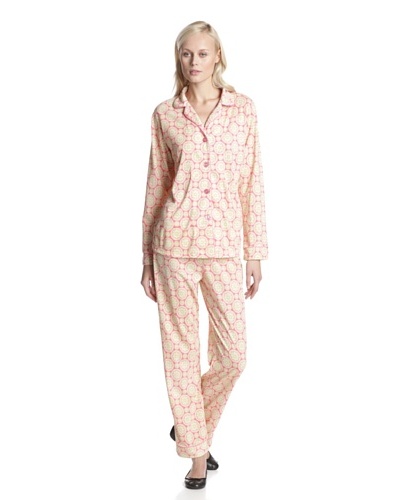 BedHead Pajamas Women’s Geo Aqua Classic Notch Collar PJ Set