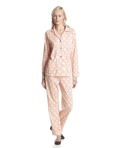 BedHead Pajamas Women’s Geo Aqua Classic Notch Collar PJ Set