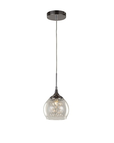 Bel Air Lighting Glass Bowl Drop Pendant, Polished Chrome