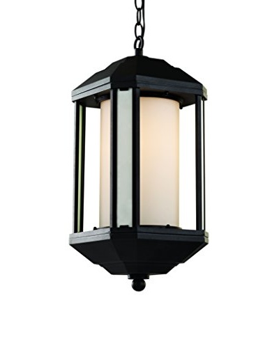 Bel Air Lighting Downtown Trolley 21″ Hanging Lantern, Black