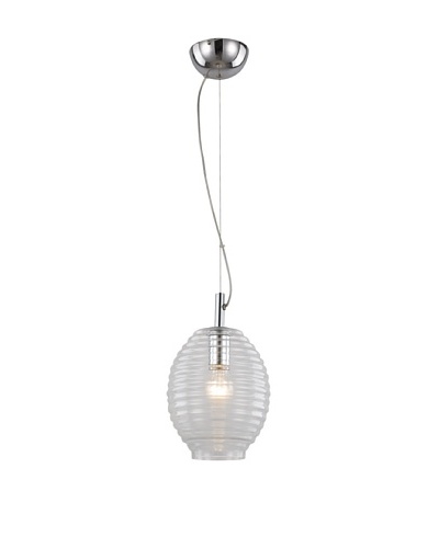 Bel Air Lighting Bee Hive 8″ Drop Pendant, Clear/Polished Chrome