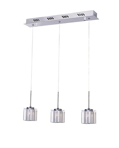 Bel Air Lighting Kuma 3-Drop Pendant, Polished Chrome