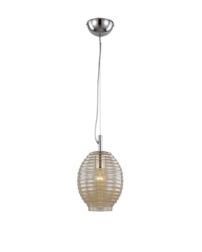 Bel Air Lighting Bee Hive 8 Drop Pendant, Amber/Polished Chrome