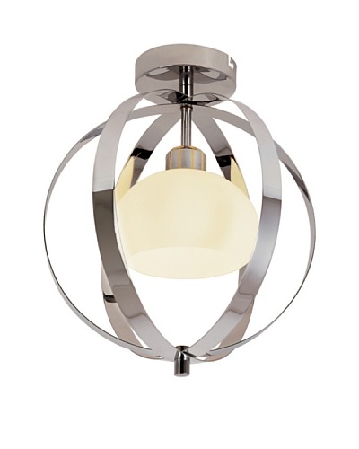 Bel Air Lighting Harlequin Ball Flush-Mount Fixture, Polished Chrome