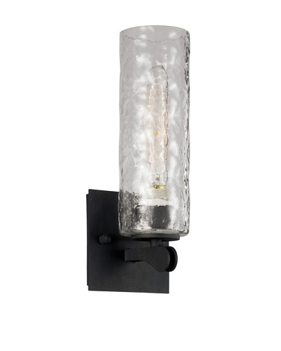 Bel Air Lighting Black Hammered Glass Wall Sconce