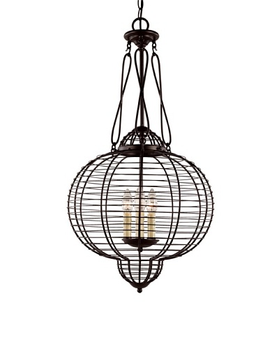 Bel Air Lighting French Basket Black 16″ Pendant Light