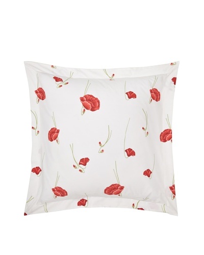 Bella Letto Papaveri Euro Sham, White/Red