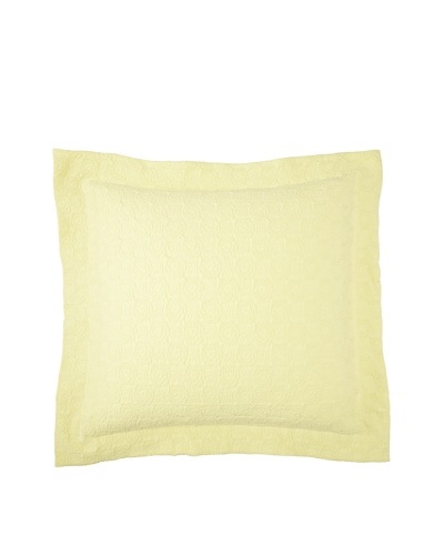 Belle Epoque Rose Coastal Matelassé Euro Sham, Citron, 26″ x 26″