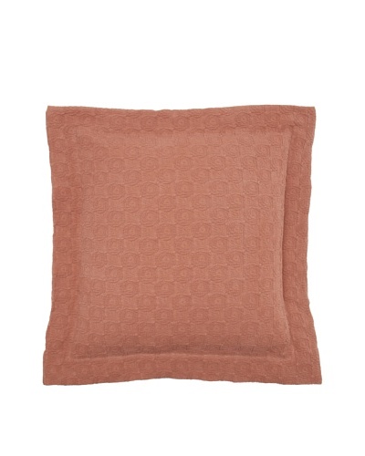 Belle Epoque Rose Coastal Matelassé Euro Sham, Chocolate, 26 x 26