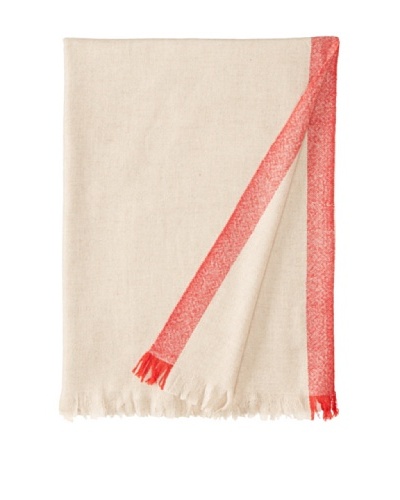 Belle Epoque Bordered Cashmere Throw, Beige/Red, 50 x 70