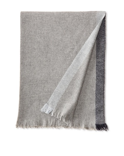 Belle Epoque Bordered Cashmere Throw, Grey/Navy, 50 x 70