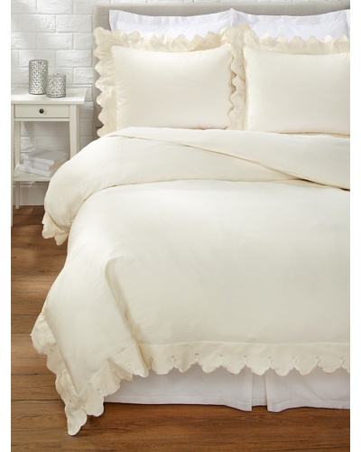 Belle Epoque Scalloped Embroidered Duvet Cover Set