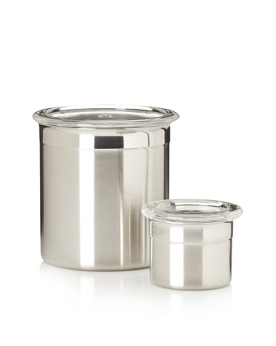 BergHOFF Studio Line 2-Piece Stainless Steel Canister Set, Silver